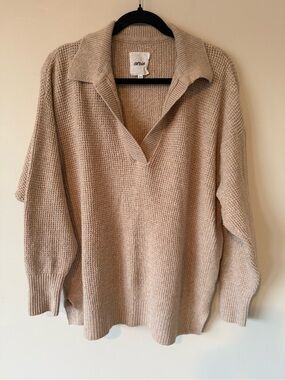 73. | Aerie | CozyUp Waffle Polo | Knit Collared Sweater |